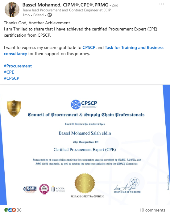 Mohamed Abdelkhalek ( CSCE ) Certified Supply Chain Expert